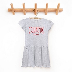 The Juniper Shop Love Vibes Varsity Toddler Graphic Dress - 1 of 3
