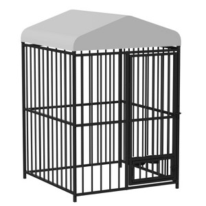 8 x 4 x 6 FT Outdoor Dog Kennel for Small/Medium Dogs, Small Dog Kennel Outside with Lock, Dog Enclosures with UV-Resistant Waterproof Roof Cover - 1 of 4