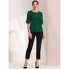 Allegra K Women's Square Split Neck Pleated Short Sleeve Office Work Top - 3 of 4