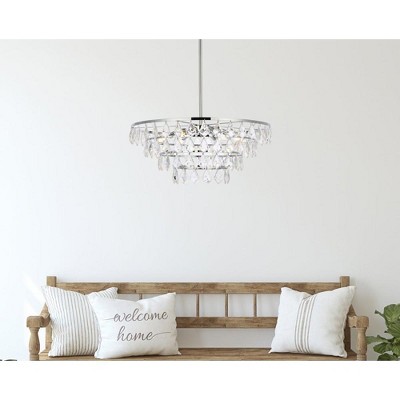 Ella 24'' Chrome Crystal Pendant Light