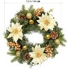 coucheta Christmas Wreaths for Front Door, 16'' Artificial Wreath Pre Lit Xmas Hanging Party Ornament Outdoor Indoor Door, for Window, Wall - 2 of 4