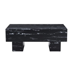 FONTOI Coffee Table with Patterns, Side Table with Spacious Top, Easy to Clean, Black, 21.6"*17.2"*43.3" - 1 of 4