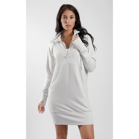 Women's Long Sleeve Fleece Quarter Zip Dress