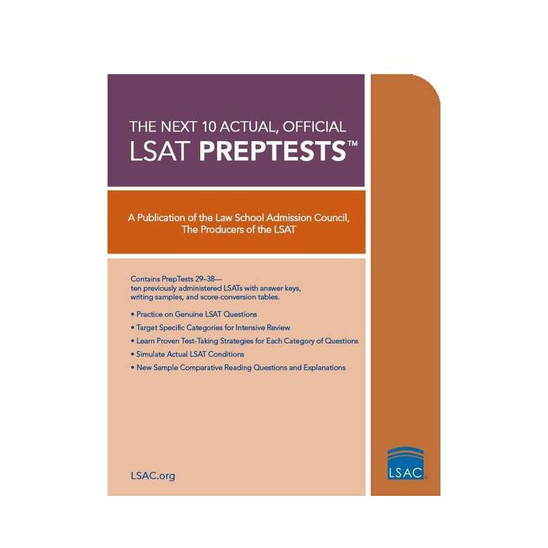 The Next 10 Actual Official LSAT Preptests - (10 Actual, Official LSAT Preptests) by  Law School Admission Council (Paperback), 1 of 2