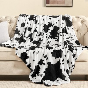 Inhand Soft Cow Print Blanket, 50"x60" Ultra Cozy Cow Throw Blanket for Couch Bed and Travel, Cow Decor Throw Blankets for All Seasons - 1 of 4
