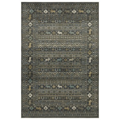 Oriental Weavers Venice 095E8 Blue/ Gold Indoor Area Rug - 3'10" x 5'5"