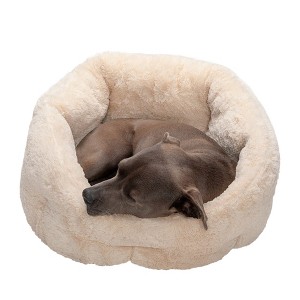 FurHaven Luxury Faux Fur Warming Hi-Lo Cuddler Bed - 1 of 3