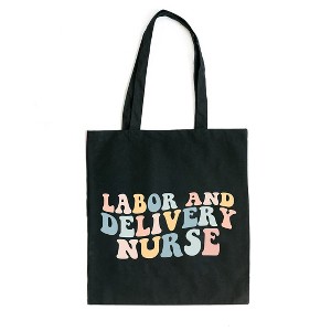 City Creek Prints Labor And Delivery Nurse Wavy Pastel Colorful Canvas Tote Bag - 1 of 2