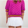 Women's Quilted Striped Band Top - voy - 2 of 4