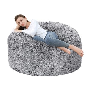 Bean Bag Chair Cover Only, Soft Plush Bean Bag Cover No Filler for Adults Kids, Washable Bean Bag Couch Cover - 1 of 4