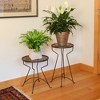 24.8" x 14" Roman Bronze Wrought Iron Capri Plant Stand Powder Coated - ACHLA Designs - 4 of 4