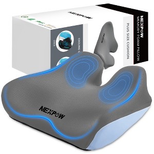 NEXPOW Car Seat Cushion, Large Size Memory Foam Seat Cushion for Driving, Chair Cushion with Non-Slip Design & Washable Cover - 1 of 4