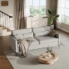 Coucheta 80" 3-Seater Couch, Deep Seat Sofa with Linen Fabric & Metal Legs, Modern Comfy Sofa with pillows, Couch for Living Room, Apartment & Office - 4 of 4