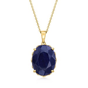 Ross-Simons 15.00 Carat Sapphire Pendant Necklace in 18kt Gold Over Sterling Size 18 - 1 of 3