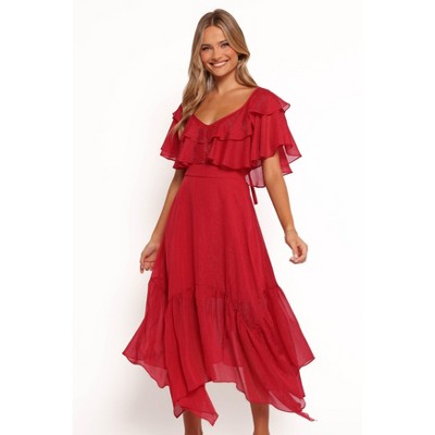 Petal and Pup Merida Midi Dress - Red XS