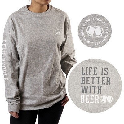 Pavilion Gift Company - People - Heather Gray Long Sleeve T-Shirt - Shirts