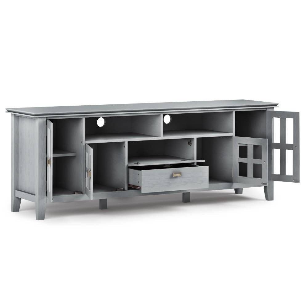 Photos - Display Cabinet / Bookcase Stratford Solid Wood TV Stand for TVs up to 80" Fog Gray - WyndenHall