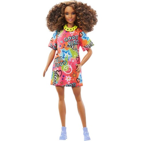 Barbie Fashionistas Doll With Brunette Graffiti Dress : Target