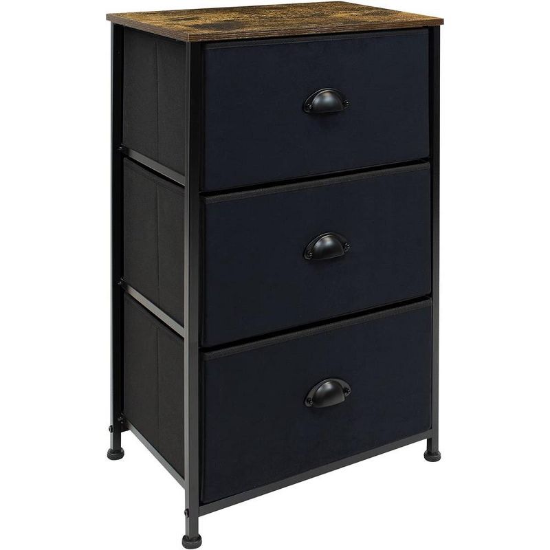 Sorbus Nightstand with 3 Drawers - Steel Frame, Wood Top & Easy Pull Fabric Bins - Perfect for Home, Bedroom, Office & College Dorm, 1 of 9