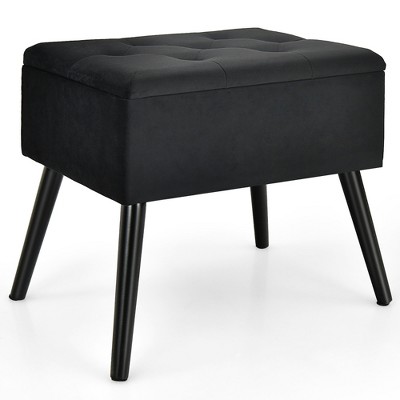 Modern Velvet Foot Stool Ottoman, S-Shaped Ottoman Footstool