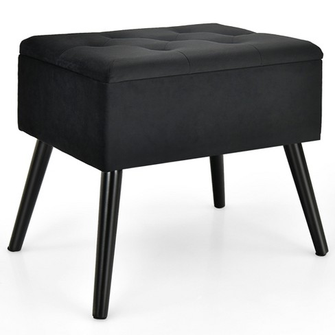 Cpintltr Foot Stool Velvet Storage Ottoman with Removable Lid