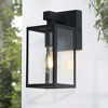 LNC Orlan 1-Light 9.3"H Modern Square Outdoor Wall Lights, Black with Clear Glass - 2 of 4