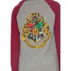Harry Potter L/S Hogwarts Raglan Nightown Pajama Grey and Burgundy - 3 of 3
