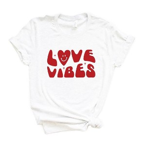 Simply Sage Market Women's Love Vibes Heart Short Sleeve Graphic Tee - 1 of 4