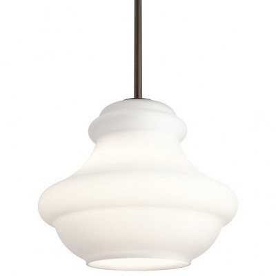 Everly 12" Distressed Bronze Schoolhouse Pendant Light