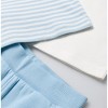 Stellou & Friends Cotton Blue and White 3 Piece Clothing Set for Newborns, and Babies - 0-3 Months - 2 of 3