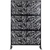 CAVINAS Patio Privacy Screen Modern Metal Fence Panels with Leaf Pattern for Outdoor Decor, 76" H×48" W - 3 of 4