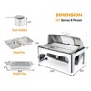 ROVSUN 9QT Stainless Steel Chafing Dish Buffet Set with Electric and Fuel Heating with Full Size & 2 Detachable Food Pans for Party - 4 of 4