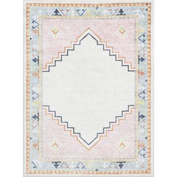 Well Woven Medallion Apollo Kids Collection 6' x 9' Pink Beige Area Rug