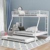 NicBex Twin Over Full Bunk Bed with Trundle and 2 Ladders,Loft Bed with Sturdy Steel Frame for Bedroom,Black/White/Silver - 2 of 4