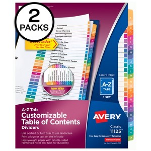Ready Index A-Z Tab Dividers, Customizable TOC, 2 Sets of 11125 - 1 of 4