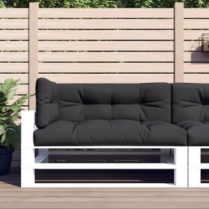 vidaXL Pallet Cushions 3 pcs Black Fabric - 1 of 4