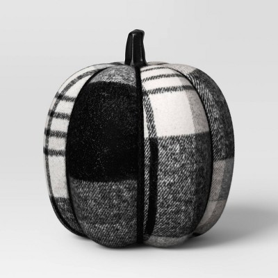 Photo 1 of 8.75 Brushed Plaid Knit Pumpkin Black Halloween Decorative Figurine - Hyde  EEK! Boutique: Modern Style, Indoor Use