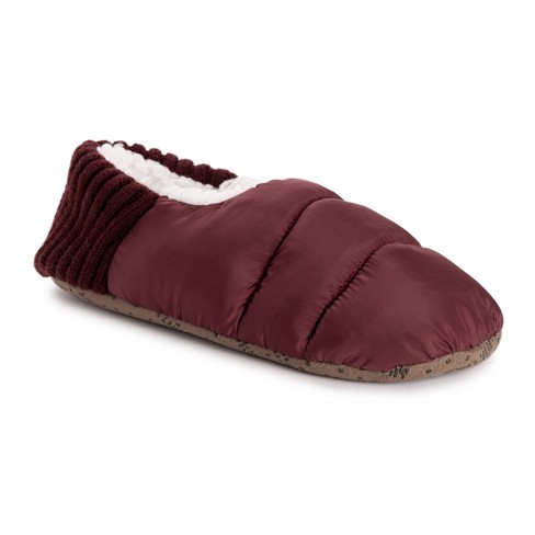 Muk Luks Women's Quilted Bootie Slippers - Oxblood, L/xl (8-10) : Target