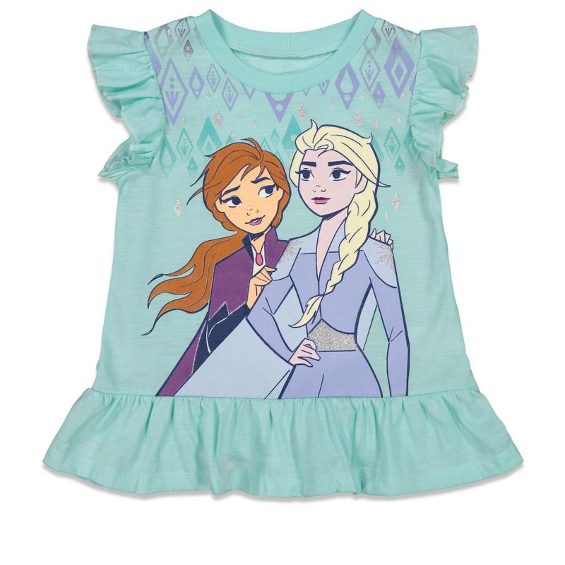 Disney Frozen Princess Anna Elsa Baby Girls T-Shirt and Shorts Outfit Set - Toddler , 2 of 9