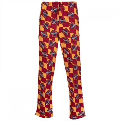 Mens Harry Potter Gryffindor House Crest Checkered Sleep Pants