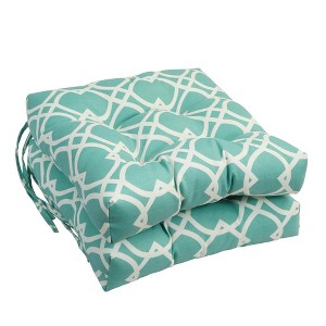Blazing Needles, 16-inch Spun Polyester Outdoor Square Tufted Chair Cushions (Set of 4) - 1 of 1