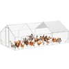 Large Metal Chicken Coop, Walk-in Poultry Cage with Cover, Spire Roof Hen House with Security Lock, Chicken Run for Backyard, 9.8' x 6.6' x 6.5' - 2 of 4