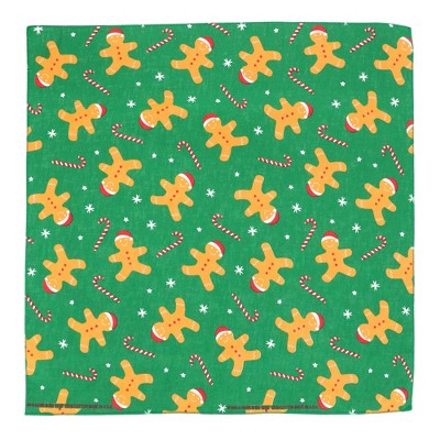 CTM Gingerbread Man and Candy Cane Christmas Holiday Print Bandana