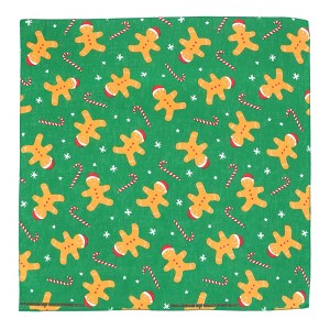 CTM Gingerbread Man and Candy Cane Christmas Holiday Print Bandana - 1 of 4