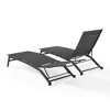 HomeStock Weaver Outdoor Sling Chaise Lounge Light Gray/Matte Black - 3 of 4