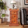 Narrow End Table with 3 Drawers, 19.69''D Vintage Sofa Side Table, Wooden Nightstand Slim Bedside Table, Finished Back - 4 of 4