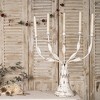 Vintage White Floral Candle Holder, Elegant Metal Candle Holder, Branch Candle Holder, 1pc - 2 of 4