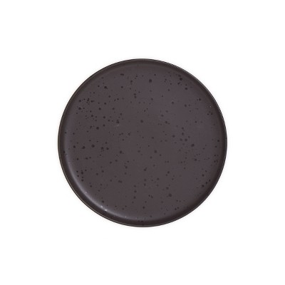 Pepper Black Ceramic 16-Piece Dinnerware Set with Reactive Glaze