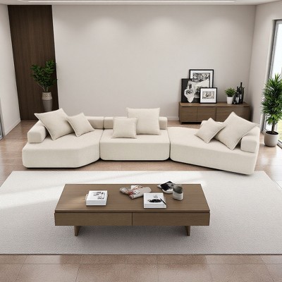 156" Boucle Modular Sectional Sofa, 3-Piece Combination