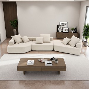 156" Boucle Modular Sectional Sofa, 3-Piece Combination - 1 of 4